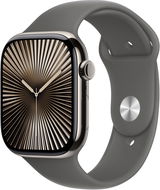 Apple Watch Series 10 46mm Cellular Přírodní titan se skálově šedým sportovním řemínkem - S/M - Chytré hodinky