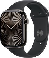 Apple Watch Series 10 46mm Cellular Břidlicově šedý titan s černým sportovním řemínkem - M/L - Chytré hodinky