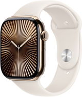 Apple Watch Series 10 46mm Cellular Zlatý titan s hvězdně bílým sportovním řemínkem - M/L - Chytré hodinky