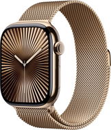 Apple Watch Series 10 46mm Cellular Gold Titanium Case with Gold Milanese Loop - M/L - Okosóra