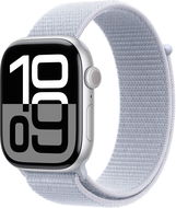 Apple Watch Series 10 46mm Cellular Silver Aluminium Case with Blue Cloud Sport Loop - Okosóra