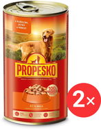 Propesko canned food for dogs with chicken, liver and carrots in sauce 2 × 1240 g - Canned Dog Food