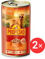 Propesko canned dog food with beef and chicken in sauce 2 × 1240 g - Canned Dog Food