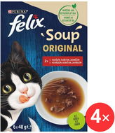 Felix Soup Lahodný výběr s hovězím, kuřetem a jehněčím 6 x 48 g 4 ks - Polievka pre mačky