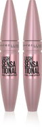 MAYBELLINE NEW YORK Lash Sensational Mascara Black 2 × 9,5 ml - Maskara