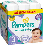 PAMPERS Active Baby size 3 Midi (208 pcs) - monthly pack - Disposable Nappies