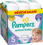 PAMPERS Active Baby size 5 Junior (150 pcs) - monthly pack - Disposable Nappies