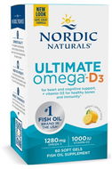 Nordic Naturals Ultimate Omega-D3 1280 mg, citrón, 60 softgel kapsúl - Omega-3