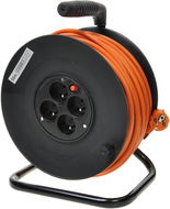 PremiumCord extension cable 230V 50m drum, 4x socket, orange - Extension Cable