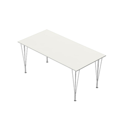 Rectangular | Dining table | B638 | White laminate | Chrome span legs | Desks | Fritz Hansen