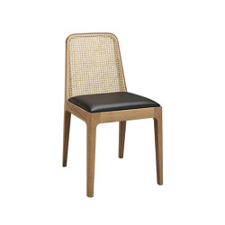 Racquet chair oak oiled, onded leather black | Chairs | Hans K