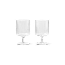 Ripple Wine Glasses - Set of 2 - Clear | Glasses | ferm LIVING