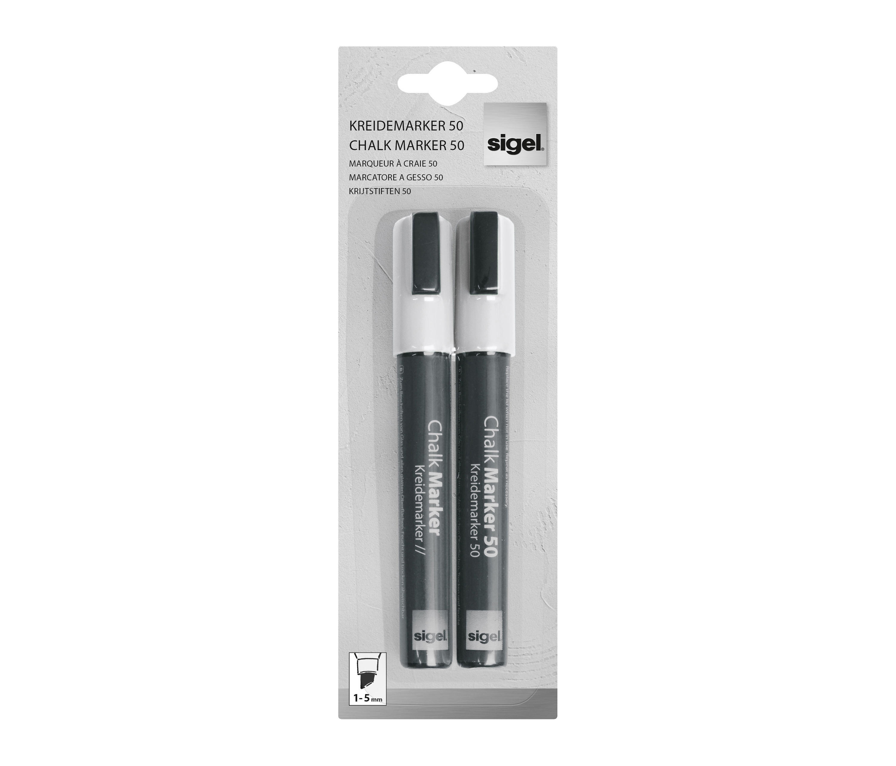 Chalk markers 50, chisel tip, white, 2 pcs. | Architonic