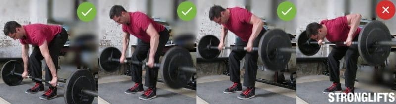 Barbell row technique weightlifting