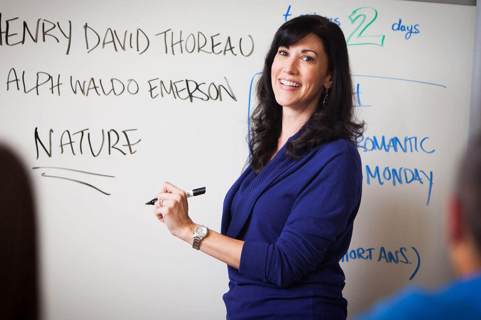 teacher writing on board