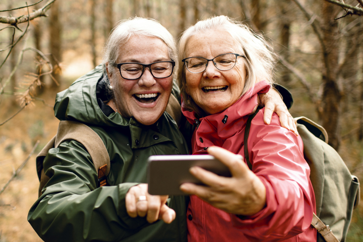 Old women in raincoats