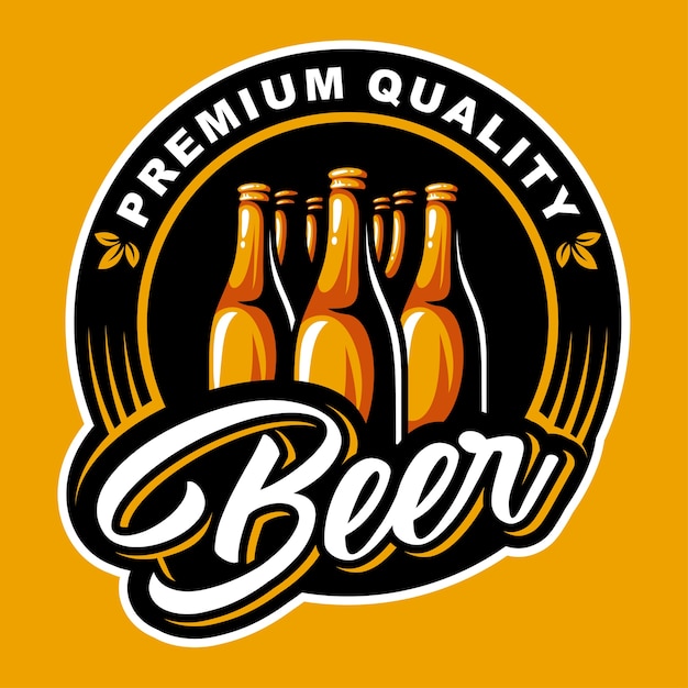 Beer bottle logo | Premium Vector