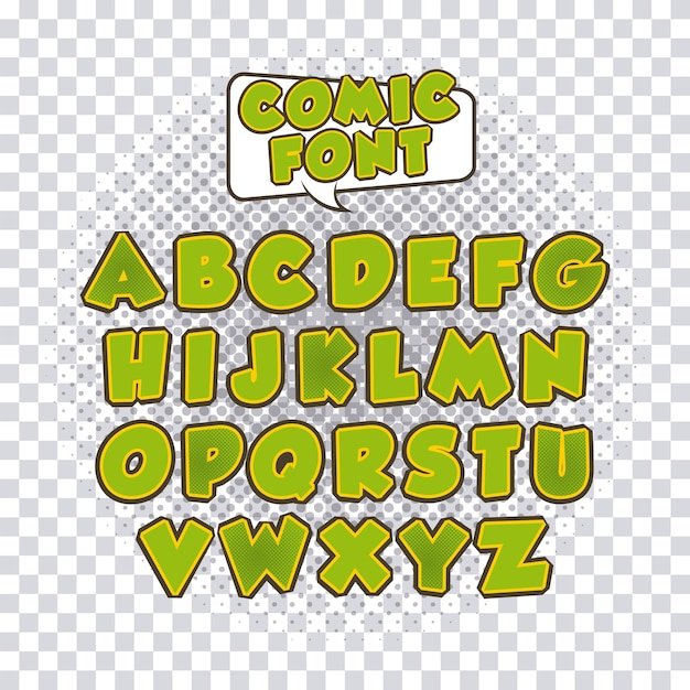 Comic font alphabet pop art | Premium Vector