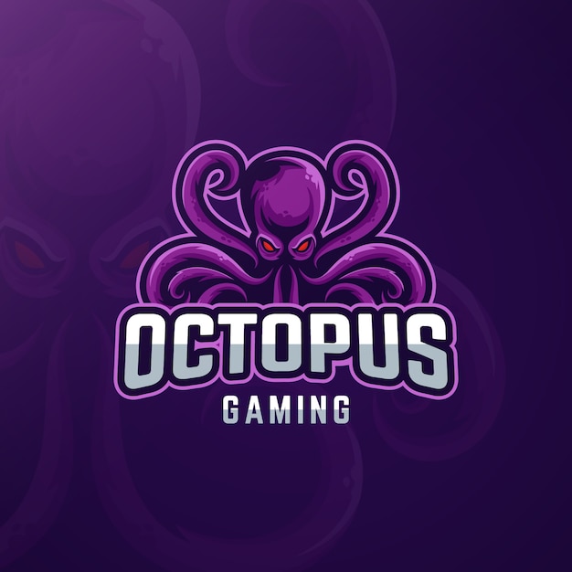 Gaming logo design with octopus Free Vector