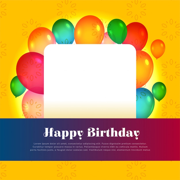 Happy birthday card design with text space | Premium Vector