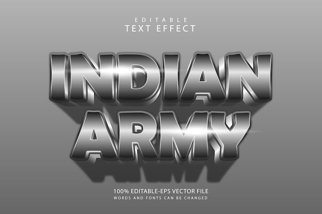 Premium Vector | Indian army editable text effect 3 dimension emboss ...