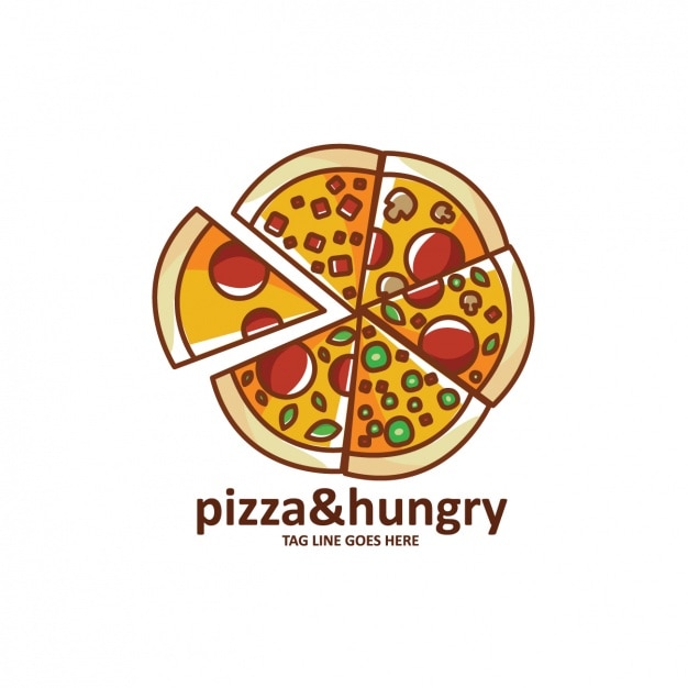 Pizza shape logo template Vector | Free Download