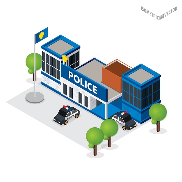 Premium Vector | Police department building