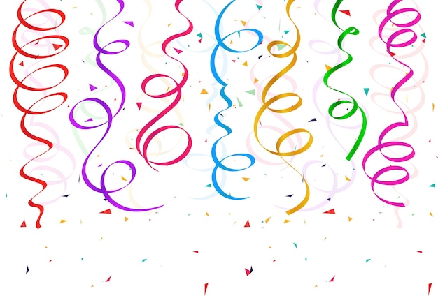 Free Vector | Realistic colorful confetti ribbons set design