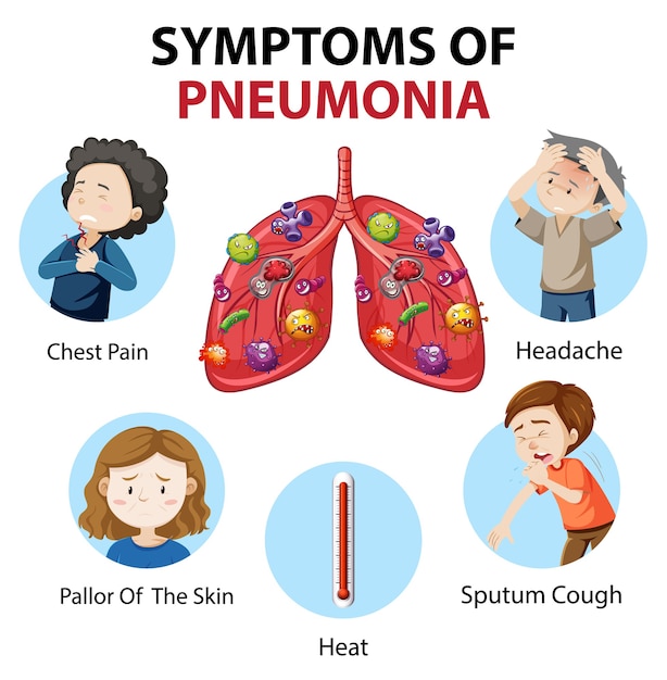 Premium Vector Symptoms Of Pneumonia Cartoon Style Infographic | My XXX ...