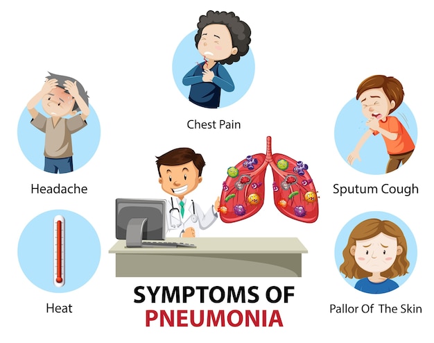 Free Vector Symptoms Of Pneumonia Cartoon Style Infographic 43719 | The ...