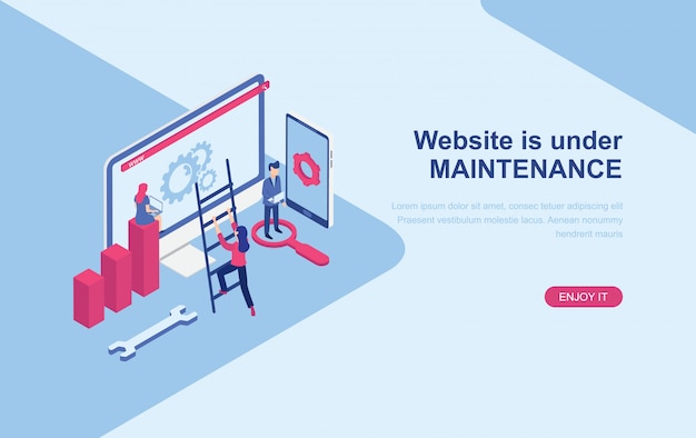 website-under-maintenance-page-isometric-landing-page-web-template