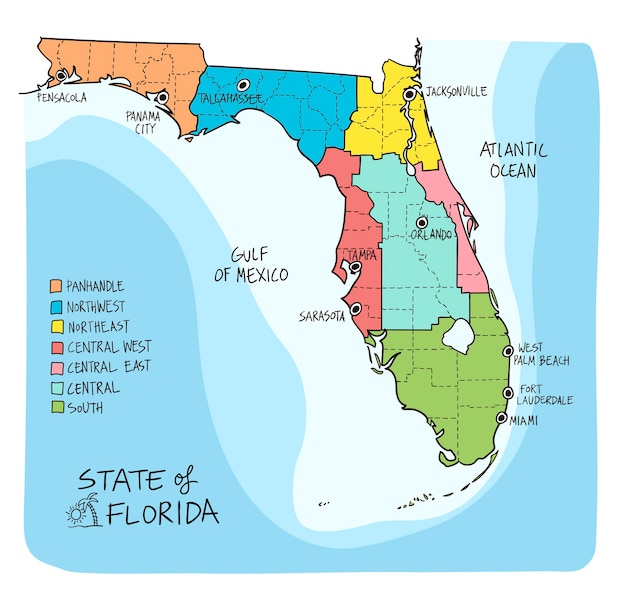 Lista 90+ Foto Mapa De Florida Y Sus Condados Cena Hermosa