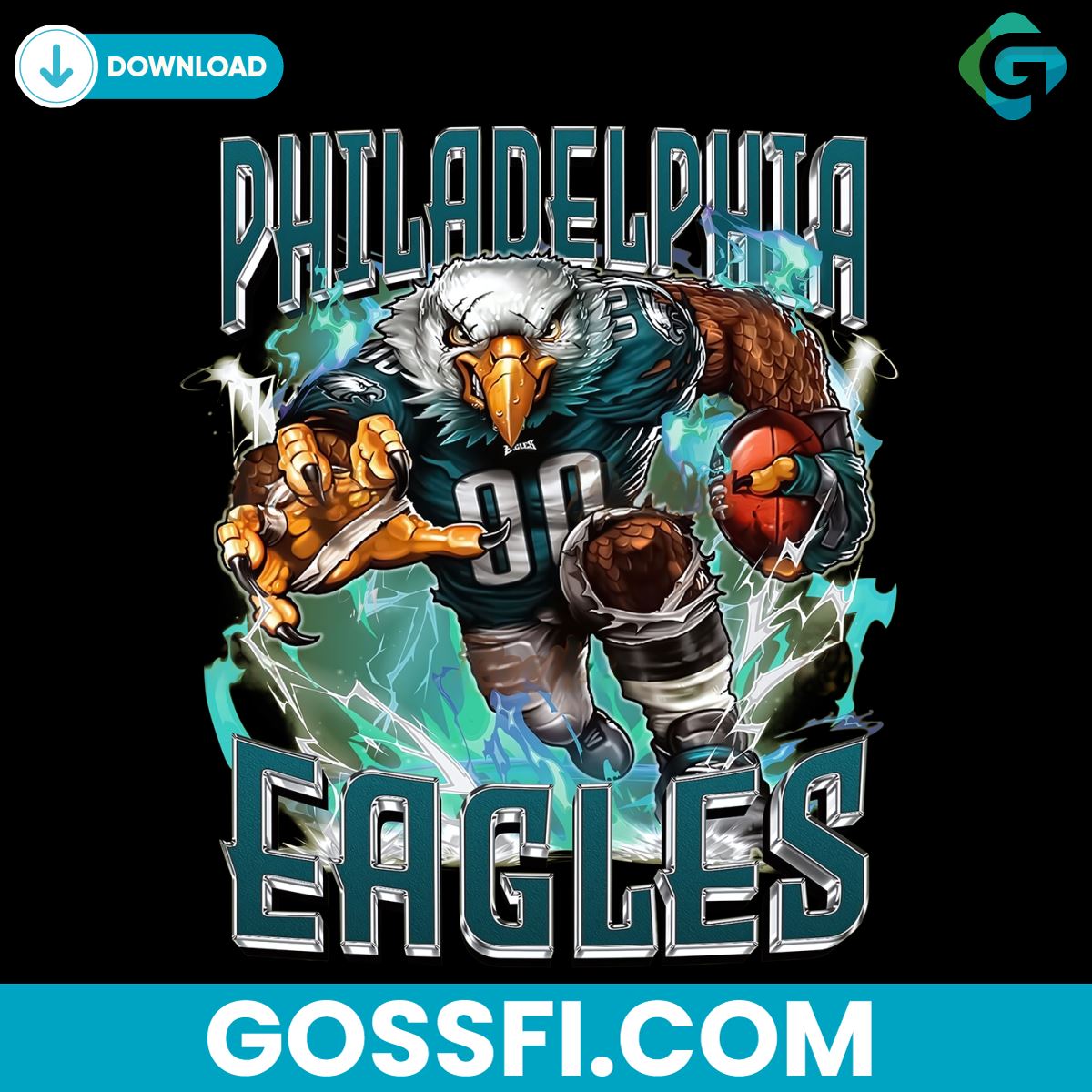 Philadelphia Football Angry Running Eagle PNG - Gossfi.com