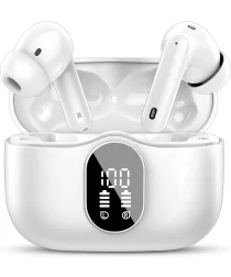 SBG Draadloze Oordopjes Noise Cancelling Bluetooth met Display Wit