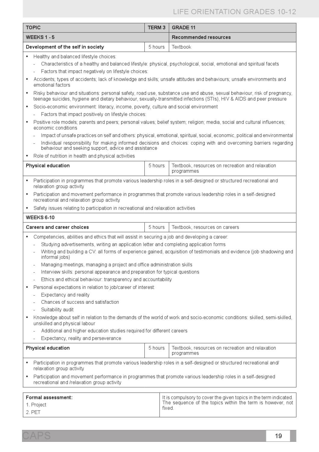 Life Orientation CAPS Document for FET Phase by Ziphilile Mdondolo - Issuu