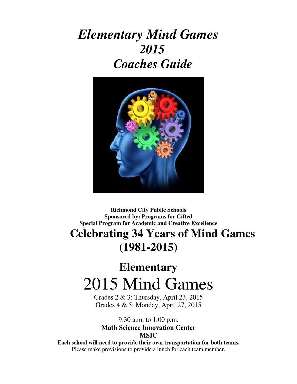 2015 mind games elementary coaches guide by Anthony M. Washington - Issuu