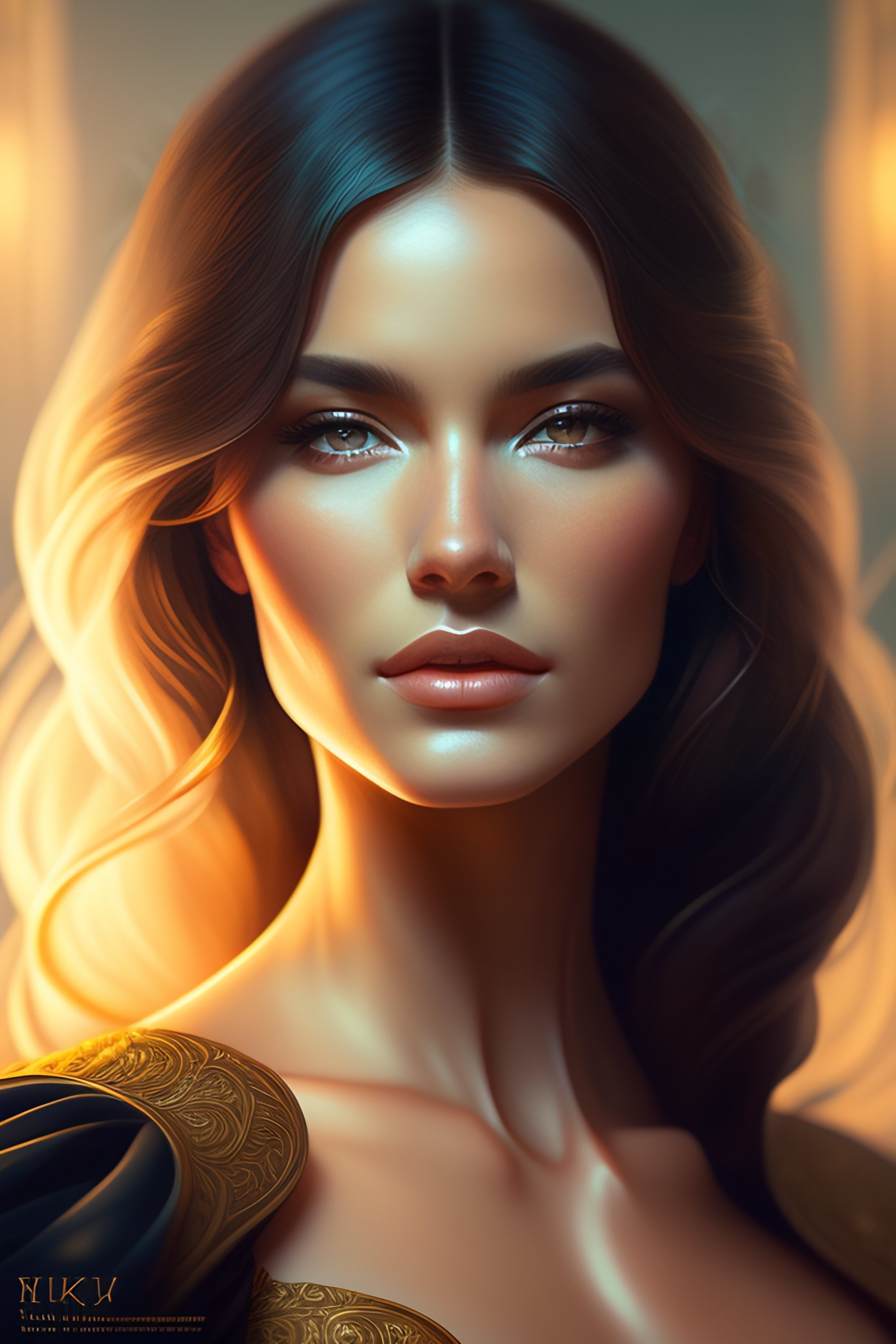 Beautiful Woman Portrait Painting