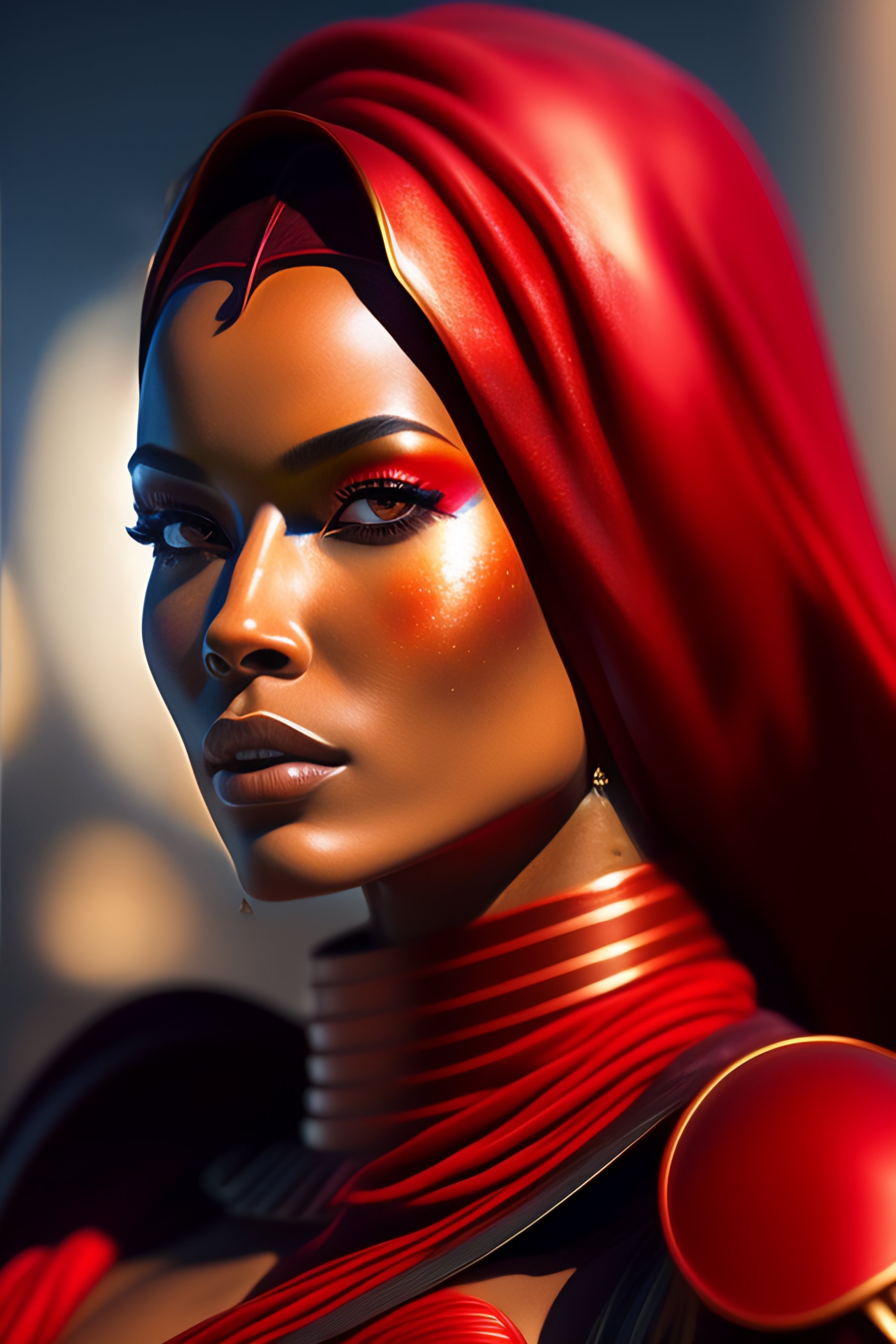 Lexica - Star wars female pirate red twilek character closeup portrait ...