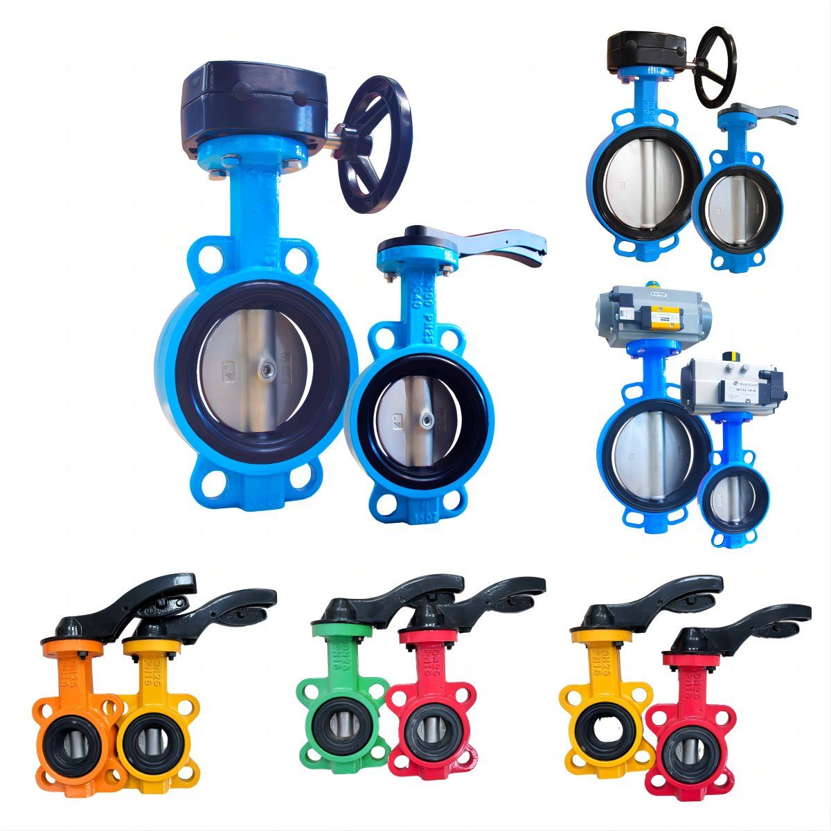 OEM China Pneumatic DN50 Cast Iron Wafer Butterfly Valves - Wafer Type ...