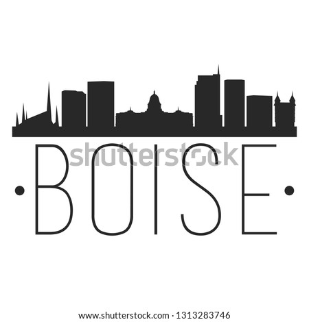 Boise Idaho. City Skyline. Silhouette City. Design Vector. Famous Monuments.