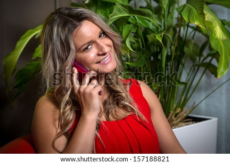 Miss businesswoman with phone