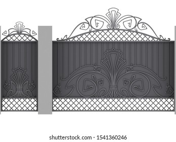 White Forged Gates Decorative Lattice Isolated Stock Vector (Royalty ...