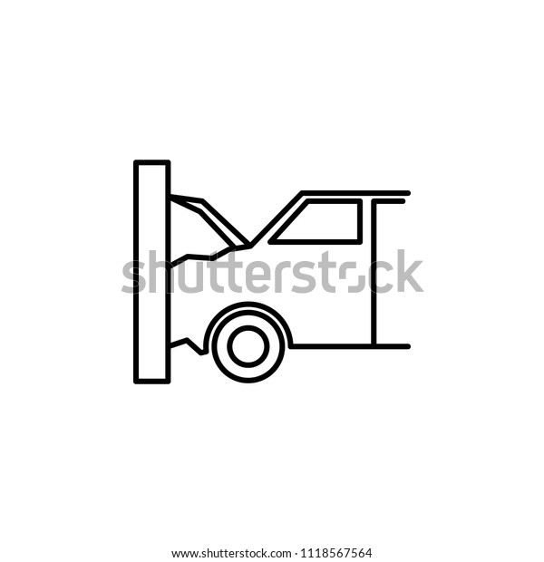 car accident\
line icon. Element of insurance sign for mobile concept and web\
apps. Thin line car accident icon can be used for web and mobile.\
Premium icon on white\
background