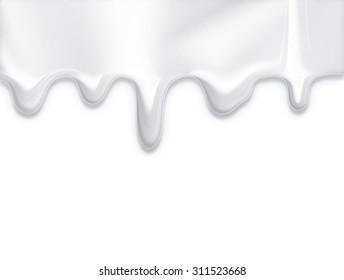 Milk Splash Yogurt Texture Dripping Cream Stock Vector (Royalty Free ...