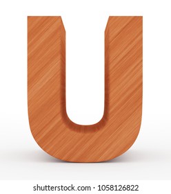 Letter U 3d Wooden Isolated On Stock Illustration 1058126822 | Shutterstock