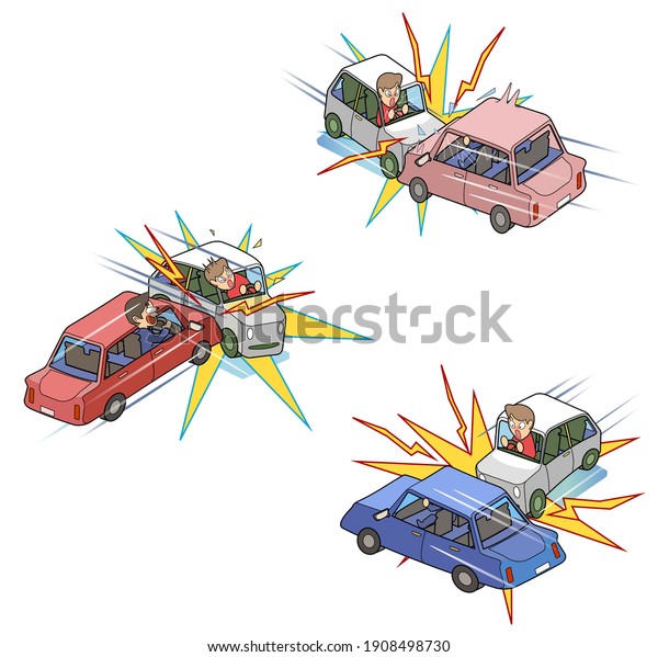 It is a multi-point illustration of a traffic\
accident caused by a\
car.