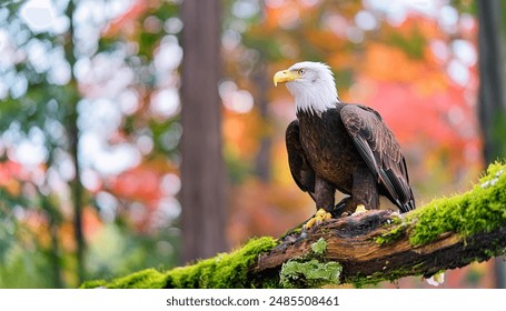 Capture the commanding presence of a majestic bald eagle