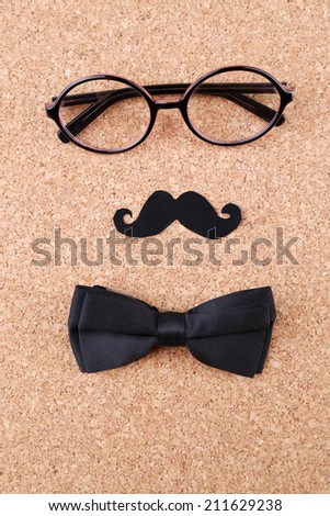 Similar – Funny face on paper bag with glasses and mustache