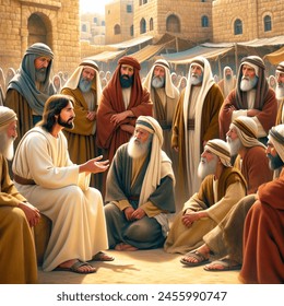 Jesus Talking Pharisees AI-generated image 2403324975 | Shutterstock