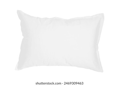 One new soft pillow isolated on white, top view